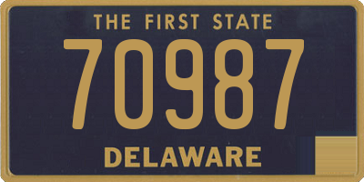 DE license plate 70987