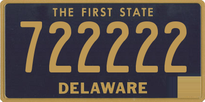 DE license plate 722222