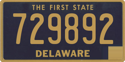 DE license plate 729892