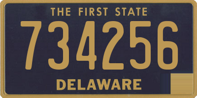 DE license plate 734256