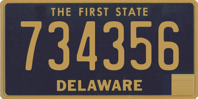 DE license plate 734356