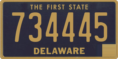 DE license plate 734445