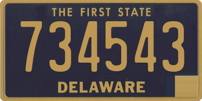 DE license plate 734543