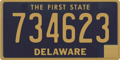 DE license plate 734623