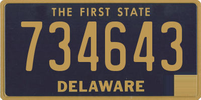 DE license plate 734643