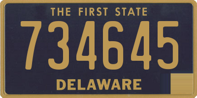 DE license plate 734645
