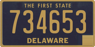 DE license plate 734653