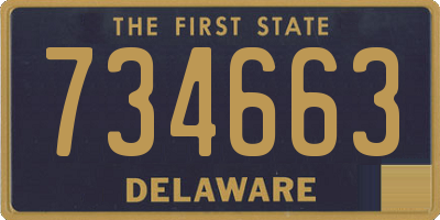DE license plate 734663