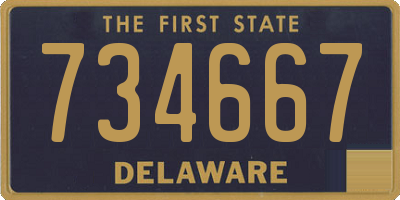 DE license plate 734667