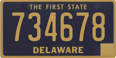 DE license plate 734678