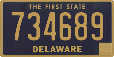 DE license plate 734689