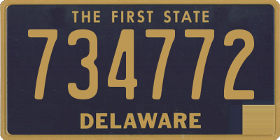 DE license plate 734772