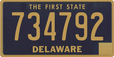 DE license plate 734792