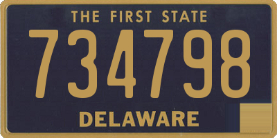 DE license plate 734798