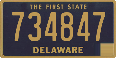 DE license plate 734847
