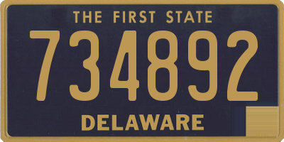 DE license plate 734892