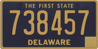 DE license plate 738457