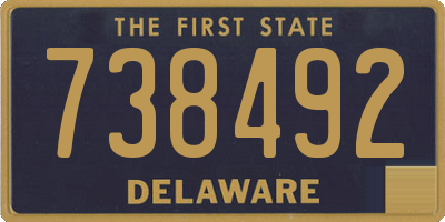 DE license plate 738492