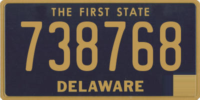 DE license plate 738768