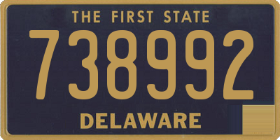 DE license plate 738992