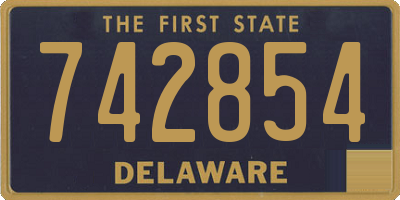 DE license plate 742854