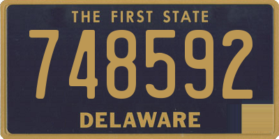 DE license plate 748592