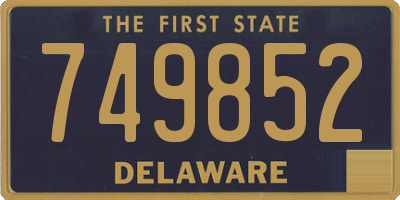 DE license plate 749852