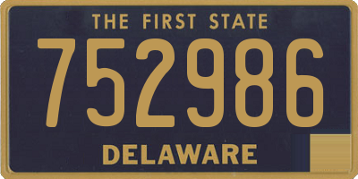 DE license plate 752986