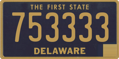 DE license plate 753333