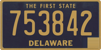 DE license plate 753842