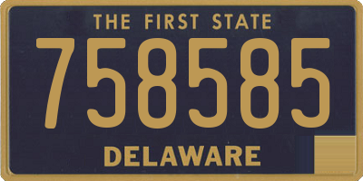DE license plate 758585