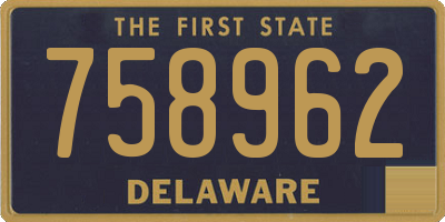 DE license plate 758962