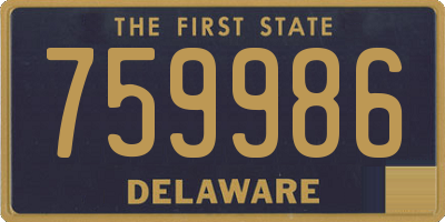 DE license plate 759986