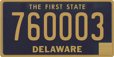 DE license plate 760003