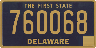DE license plate 760068