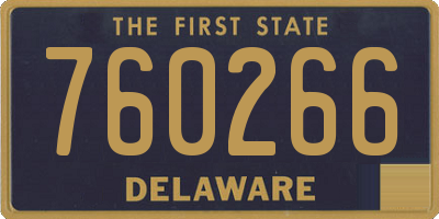 DE license plate 760266
