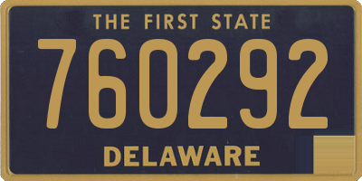 DE license plate 760292