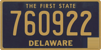DE license plate 760922