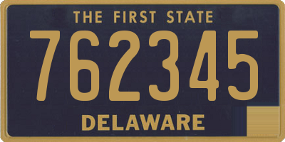 DE license plate 762345