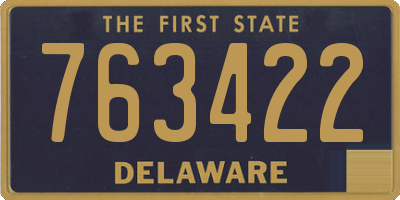 DE license plate 763422