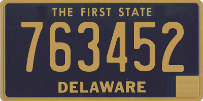 DE license plate 763452