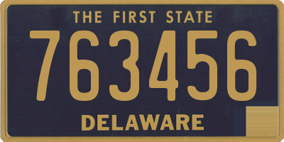 DE license plate 763456