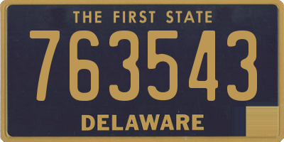 DE license plate 763543