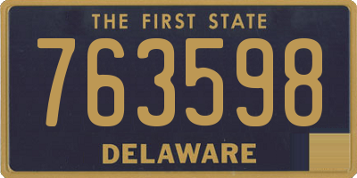 DE license plate 763598