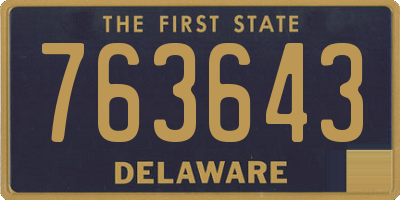 DE license plate 763643