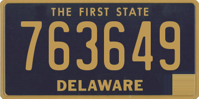 DE license plate 763649