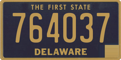 DE license plate 764037