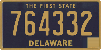 DE license plate 764332