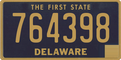 DE license plate 764398