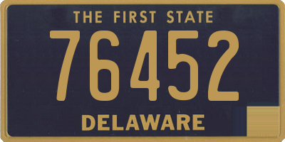 DE license plate 76452